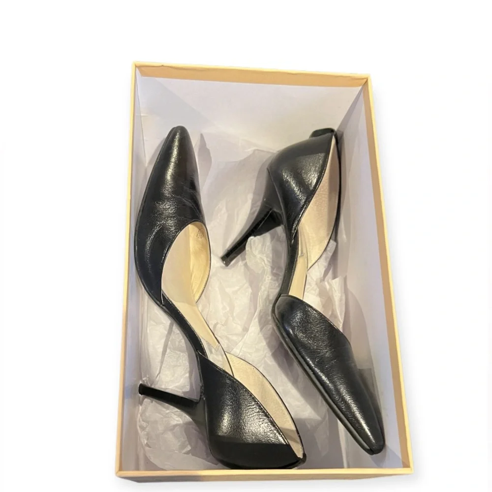 Michael Michael Kors FLEX D'ORSAY Black Leather Women's 7 1/2 Heels 3" - Picture 4 of 12